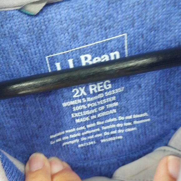 L.L.Bean Sweater Fleece Pullover Size 2x Blue - Picture 2 of 4